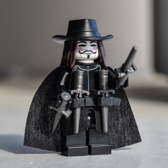 V V for Vendetta Anonymous Guy Fawkes Custom LEGO by Qunotoys