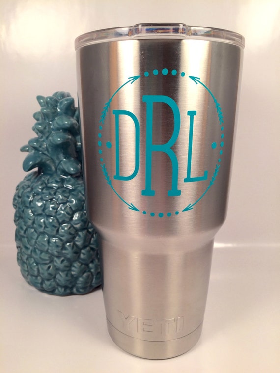 Yeti Decal / Monogram Decal / Yeti Rambler / Yeti by TurqPineapple