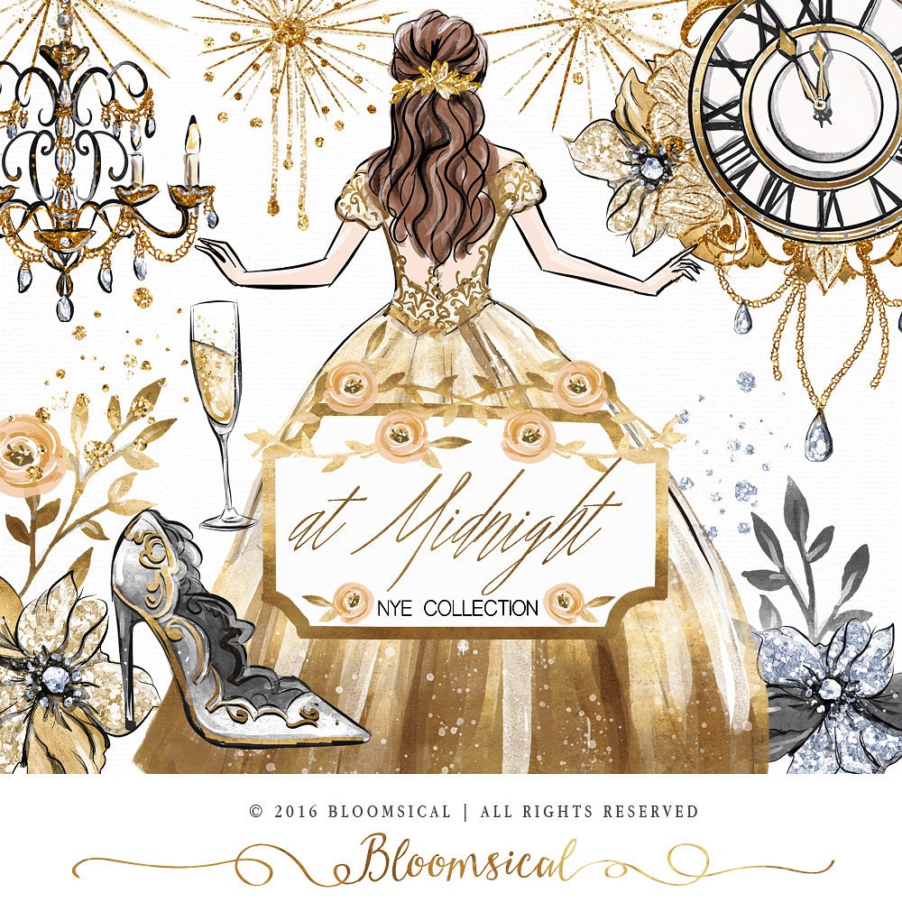 Clock clipart year years isolated clip vector illustration vintage illustrations midnight canstockphoto eps royalty New Year's Eve Clip Art Fashion Illustration Glam Girl