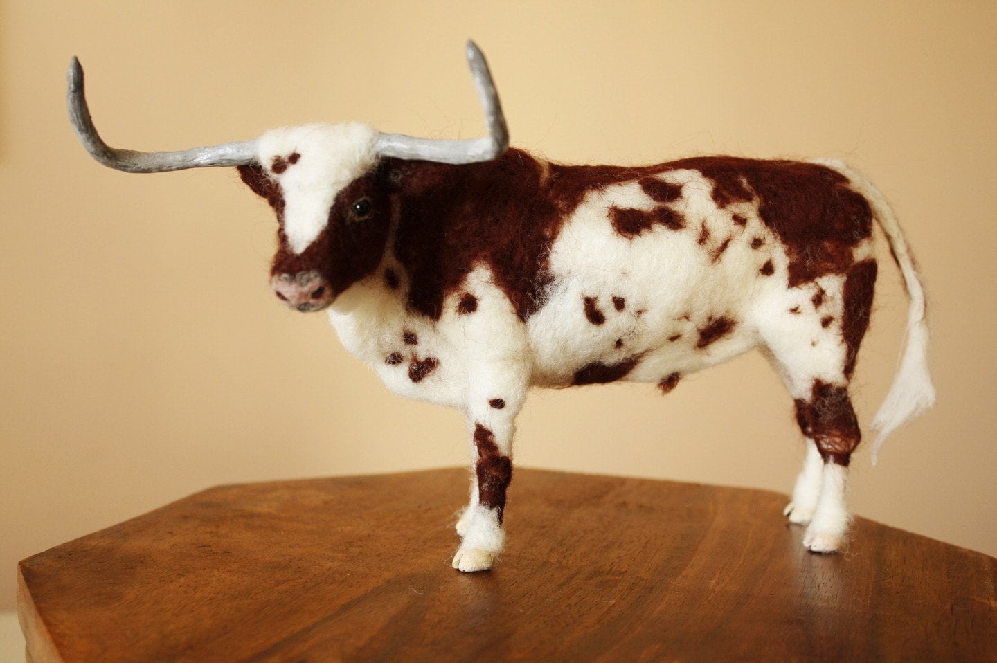 Needle felted bull Texas Longhorn bull bull sculpture soft