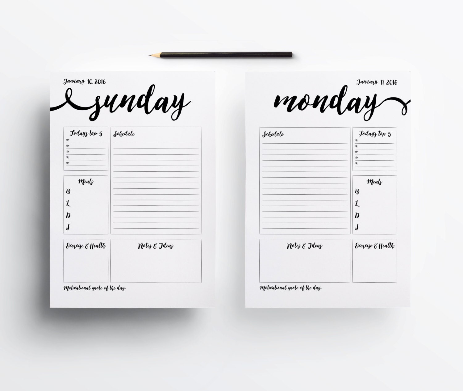Printable 2016 Planner pages A5 Planner by aTypeOfInspiration