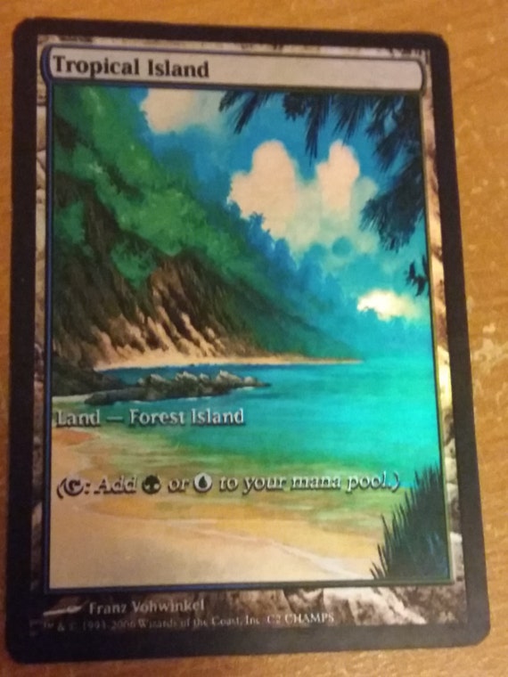 Magic the Gathering altered art Tropical Island by Foilalterations