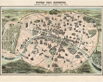 Paris Map, France Map, Map France, Map Paris, Paris France Map, Paris France, Paris Monumental, Monumental Paris, Map Paris France, Old Maps