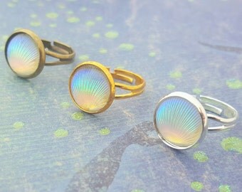 Shell Ring, Resin Ring, Mermaid Ring, Beach Ring, Shell Jewellery, Nautical Ring, Seashell Jewelry, Statement Ring, Ocean Ring, Stacking