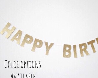 Glitter Happy Birthday Banner-Birthday Banner-Party Decorations