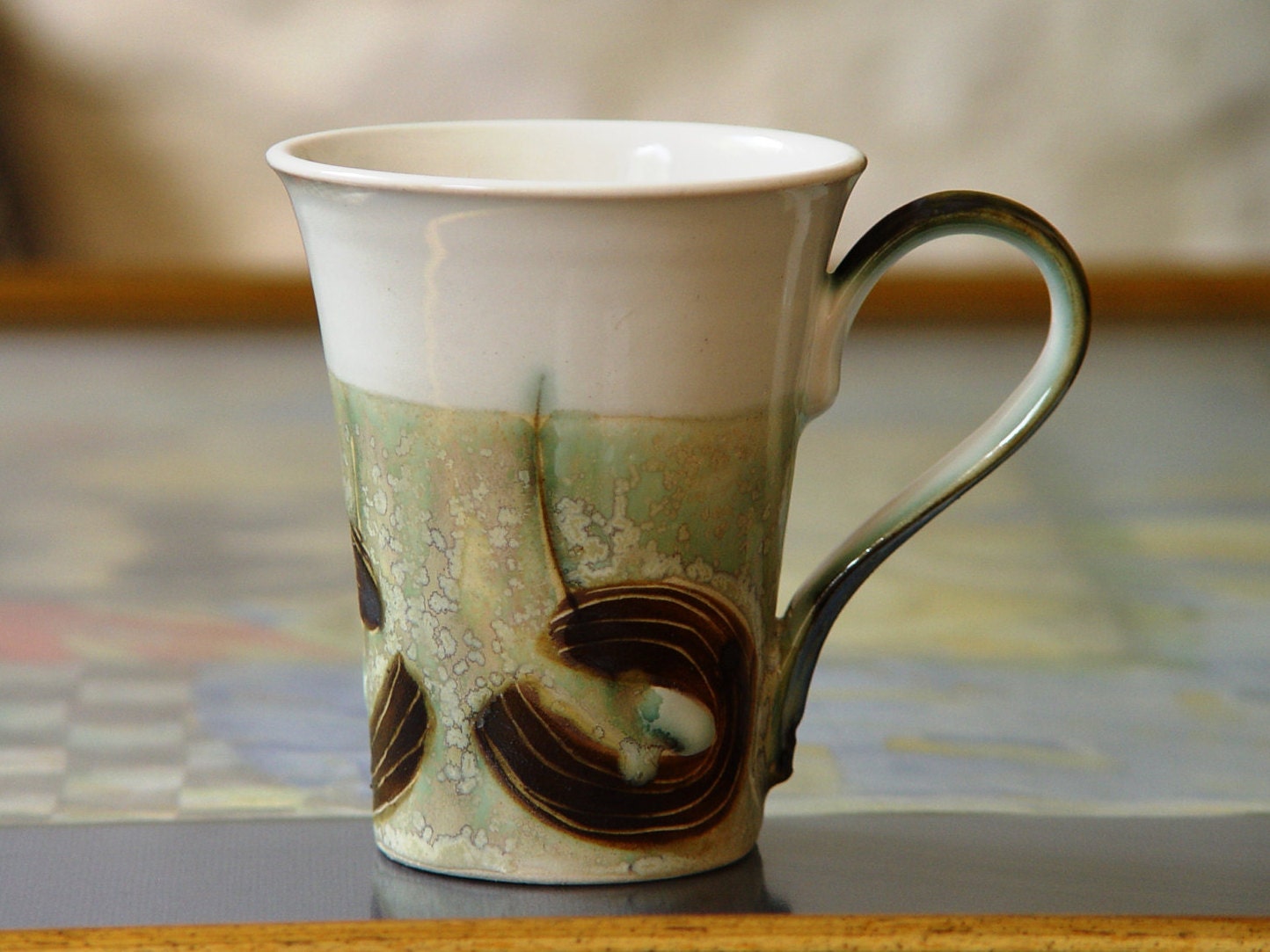 Elegant Stoneware Mug for Coffee or Tea Handmade Ceramic Mug