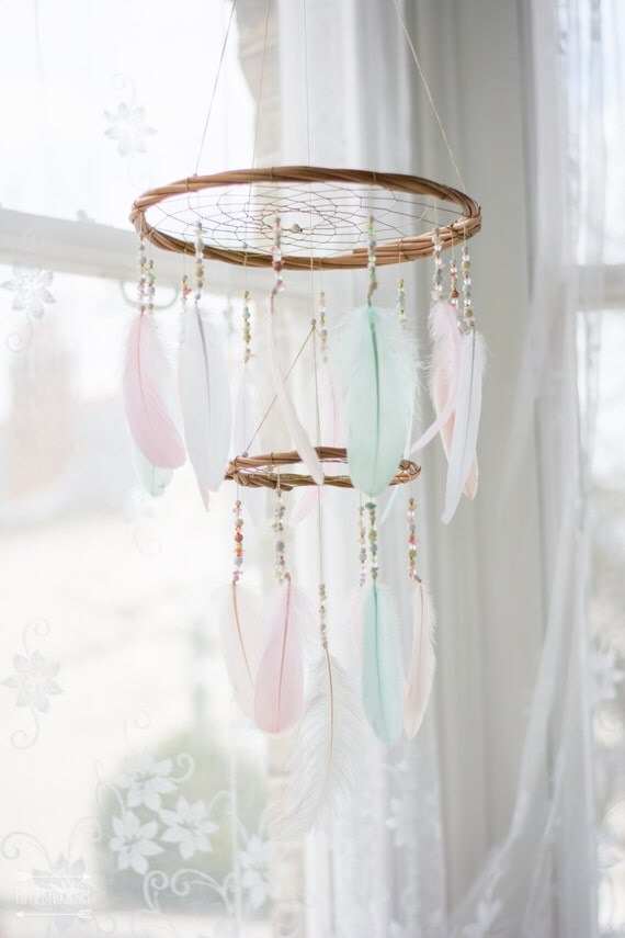 Dream Catcher Nursery Mobile Chandelier Nursery by HippiebyViki