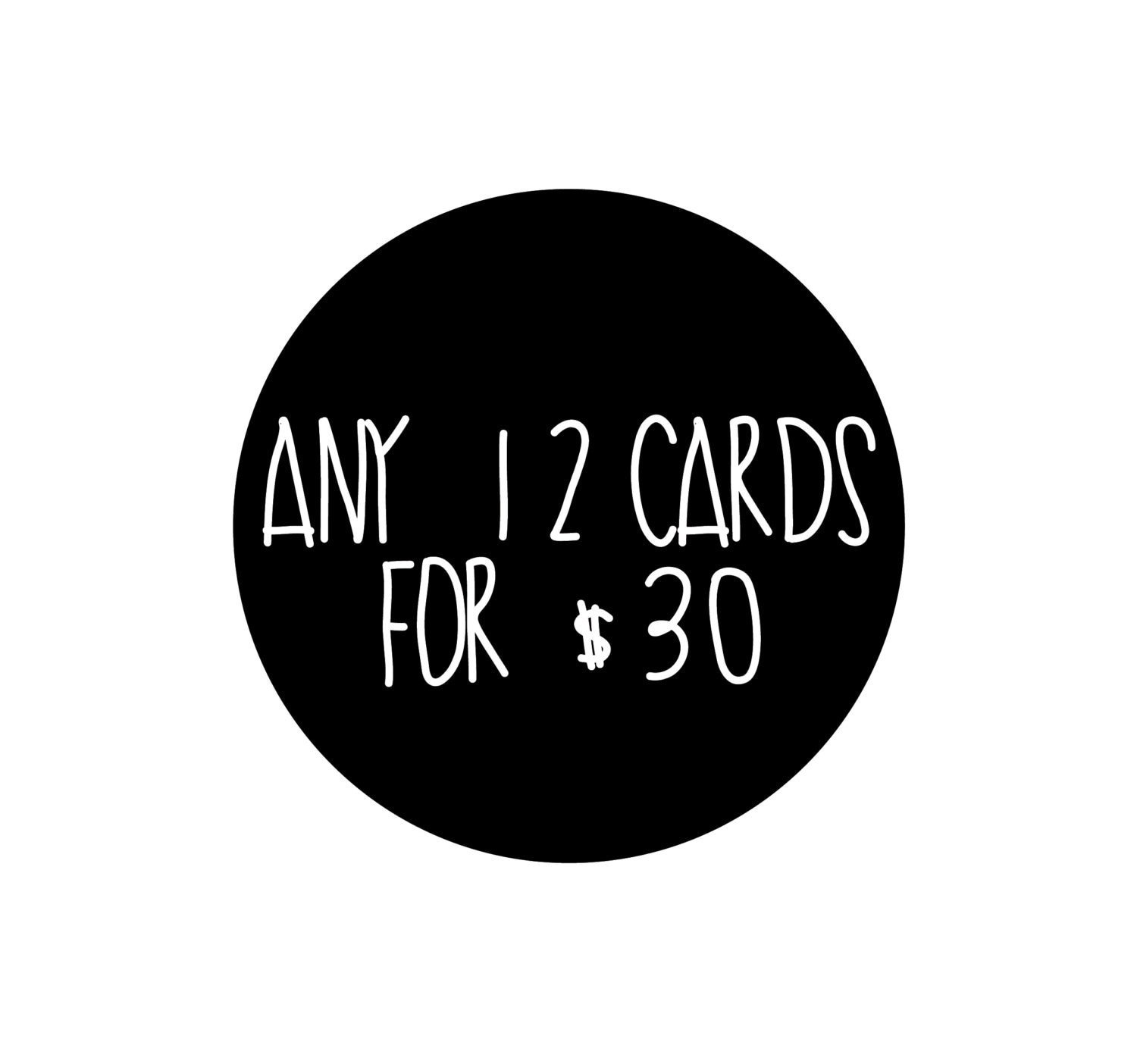 any 12 greeting cards from my shop