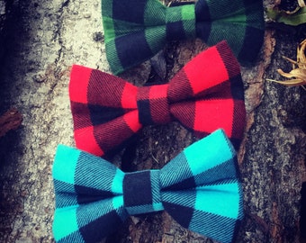 Lumberjack Plaid Dog Bow Tie