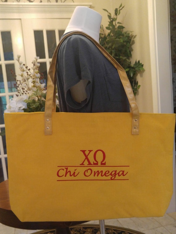 Chi Omega Tote Bag Chi O Tote Monogrammed by SouthernClassGifts