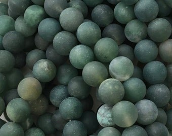 Green Moss Agate, Matte Beads, 8mm Beads, Frosted Beads, Green Beads, Agate Beads, Moss Agate Beads, Moss Agate, 6mm Beads, Gemstone Beads