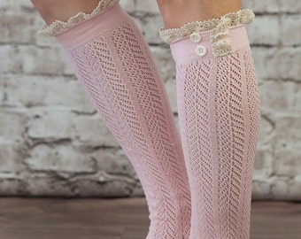 Pink boot socks | Etsy