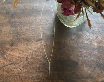 14kt Gold Filled Shark Tooth Lariat Y Necklace // made in Charleston, SC