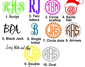 Monogram decal, Vinyl monogram laptop/ Mac decal, Yeti decal, Monogram car decal, Monogram sticker, Yeti cup decal, Yeti sticker, Yeti cup