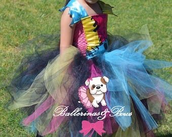 Nightmare before Christmas "Sally" inspired tutu dress costume. The perfect partner for Jack skellington