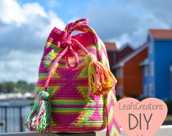 Crochet kit / DIY kit / DIY crochet kit Mini Mochila bag including ply-split cords, gripfid needle, yarn and crochet pattern