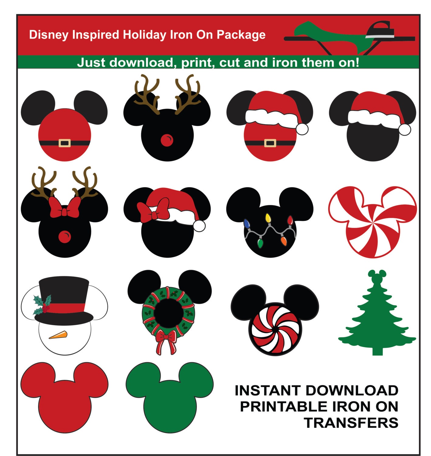 Christmas Disney Inspired Iron On Transfers Instant Download