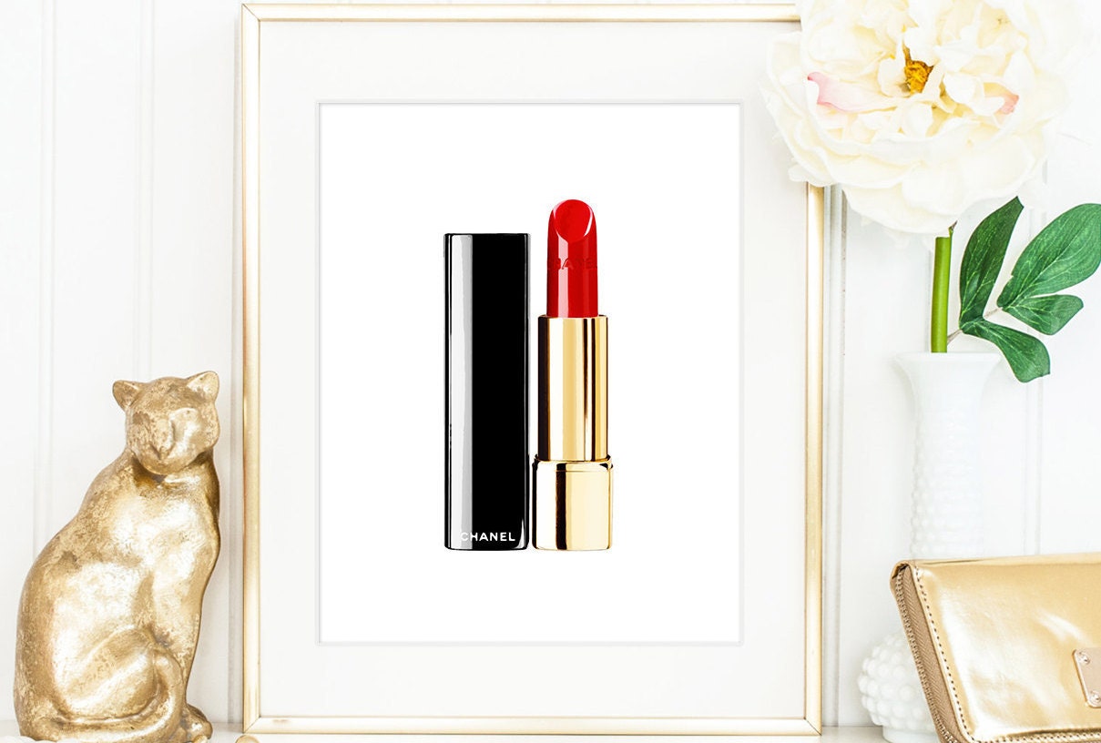 Chanel Coco Rouge Red Lipstick Printable Art Chanel Lipstick