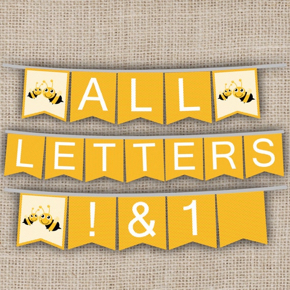 Bumble Bee Baby Shower Banner Printable Instant by TheDigiSloth