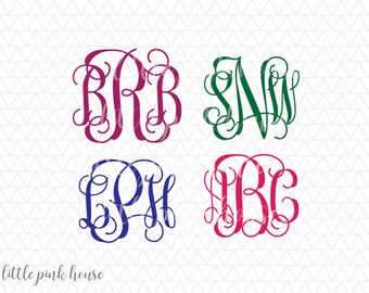 Vine Monogram Svg, Monogram Fonts, svgs fonts, monogram fonts svg, svgs for cricut, silhouette files, silhouette cameo, instant download
