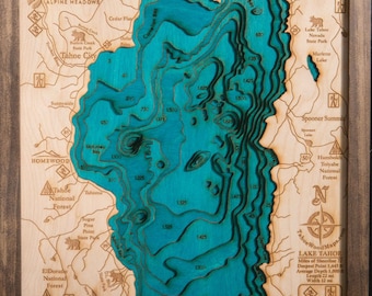 Lake Tahoe 3-D Map Highly detailed Locally Made in Tahoe