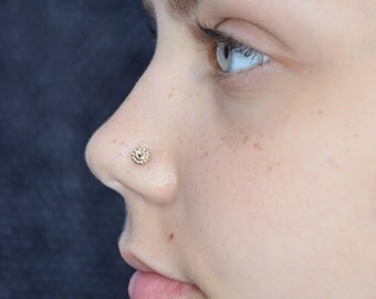 Gold NOSE STUD 16g / helix piercing, tragus earring, nose ring, cartilage earring stud, nose piercing, forward helix earring