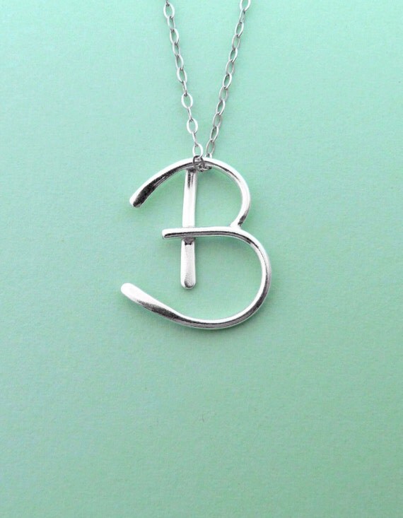 Sterling Silver Letter B Pendant