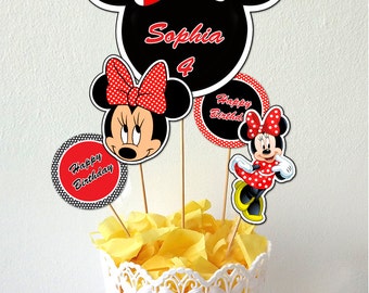 Minnie Mouse Centerpiece, Minnie Mouse Cake Toppers, Minnie Mouse Printable Centerpiece