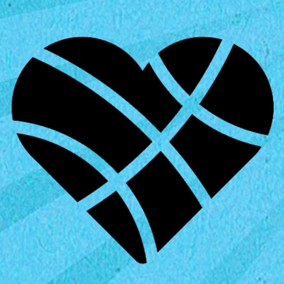 Download Heart Shaped Basketball Ball Cutting Template SVG by ...