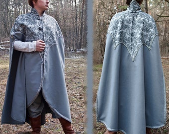 Fantasy cloak Elven cloak Fantasy mantle King mantle LARP cloak Elven garb Elven clothing Renaissance cloak silver cloak medieval wedding
