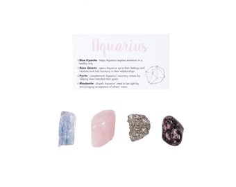 Aquarius Crystal Set / Zodiac Crystal Set / Healing Crystal Set / Gifts For Her / Zodiac Healing Stones / Zodiac Stones / Aquarius Gifts