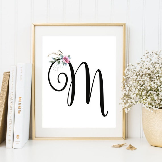 Nursery Monogram M Letter Nursery art decor Printable Art