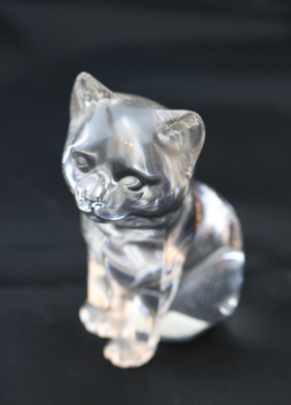 Princess House 24 Lead Crystal Cat Figurine / Paperweight