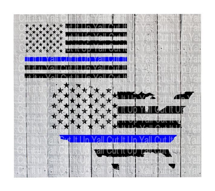 Download Blue Line Svg Blue Lives Matter American Flag by CutItUpYall