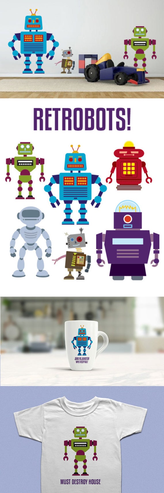 Download ROBOTS RETRO ROBOTS cut file svg dxf eps png. Retro style