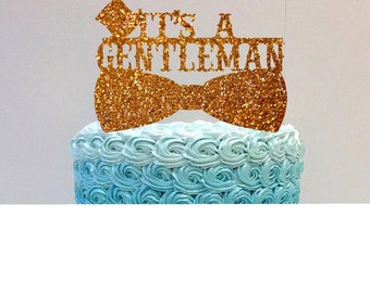 It's a Gentleman Cake Topper Baby Shower Cake Topper Baby Shower Decoration Baby Shower Boy Glitter Cake Topper Baby Boy Shower