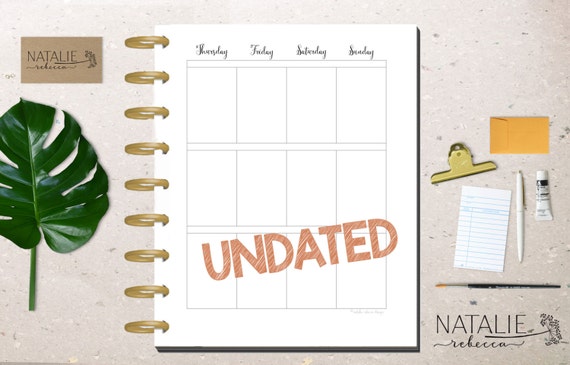 Happy Planner Calendar Insert Happy Planner UNDATED Calendar Happy Planner Calendar Insert Happy Planner UNDATED Calendar