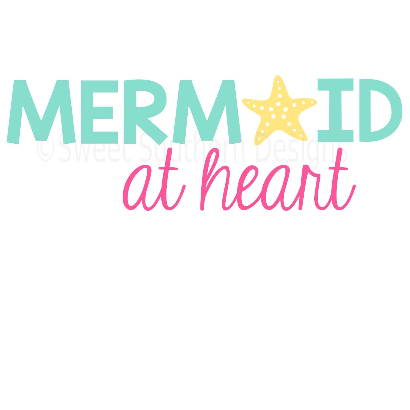 Mermaid at heart SVG instant download design for cricut or