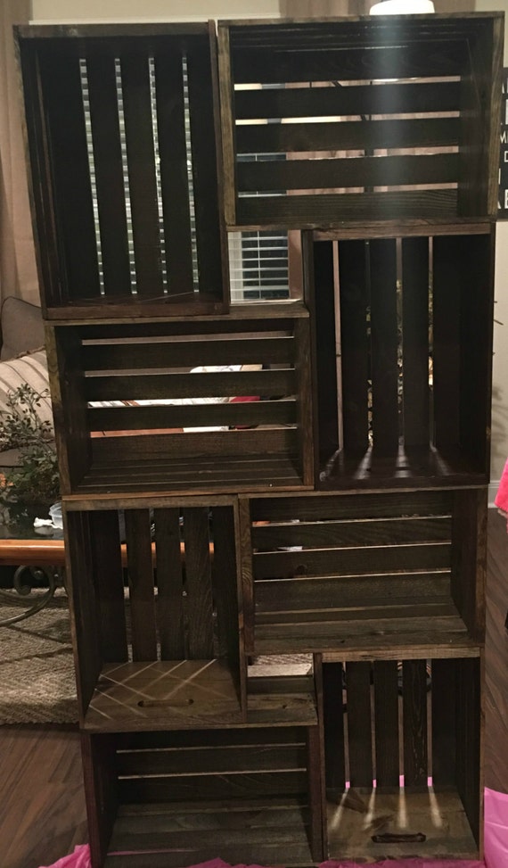 Items similar to Wooden Crate Bookshelf Wooden Storage Rustic Home Decor Milk Crate