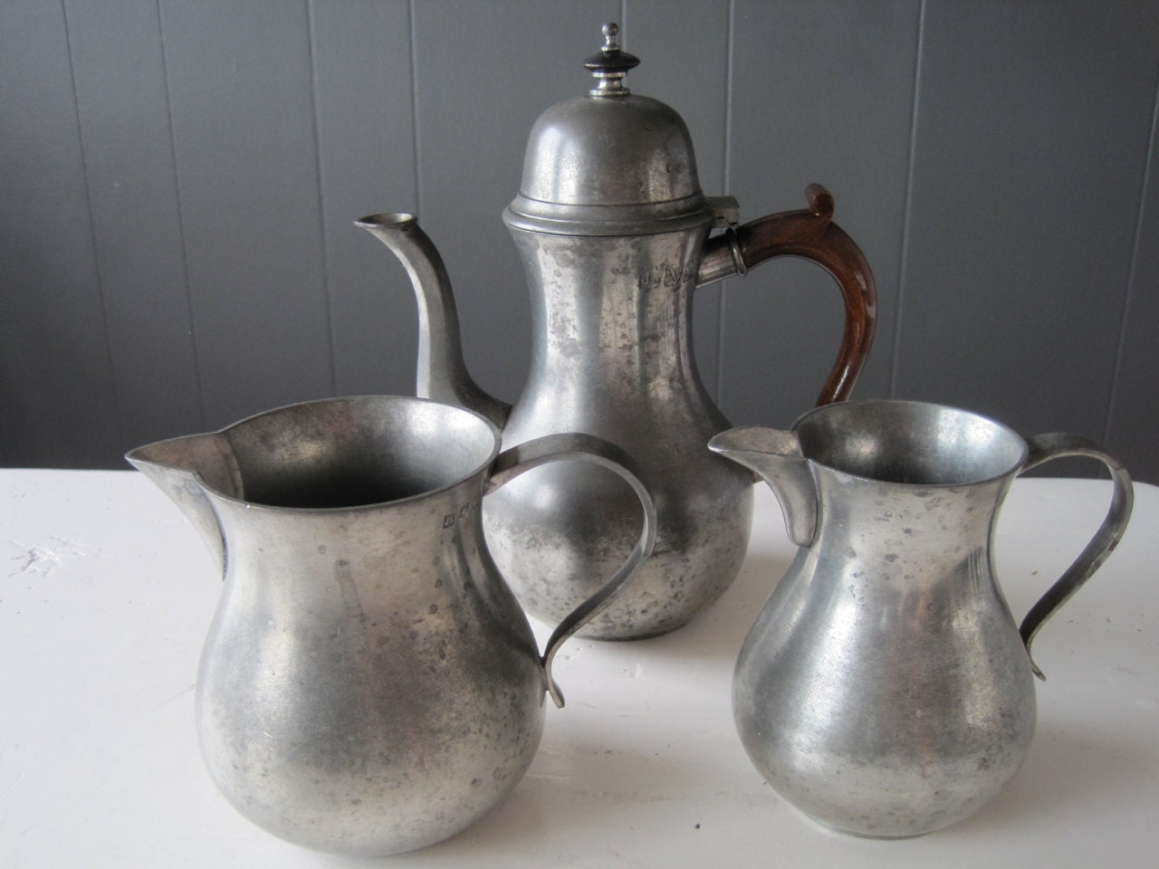 Vintage John Somers Pewter Coffee Set Food Safe Coffee Pot