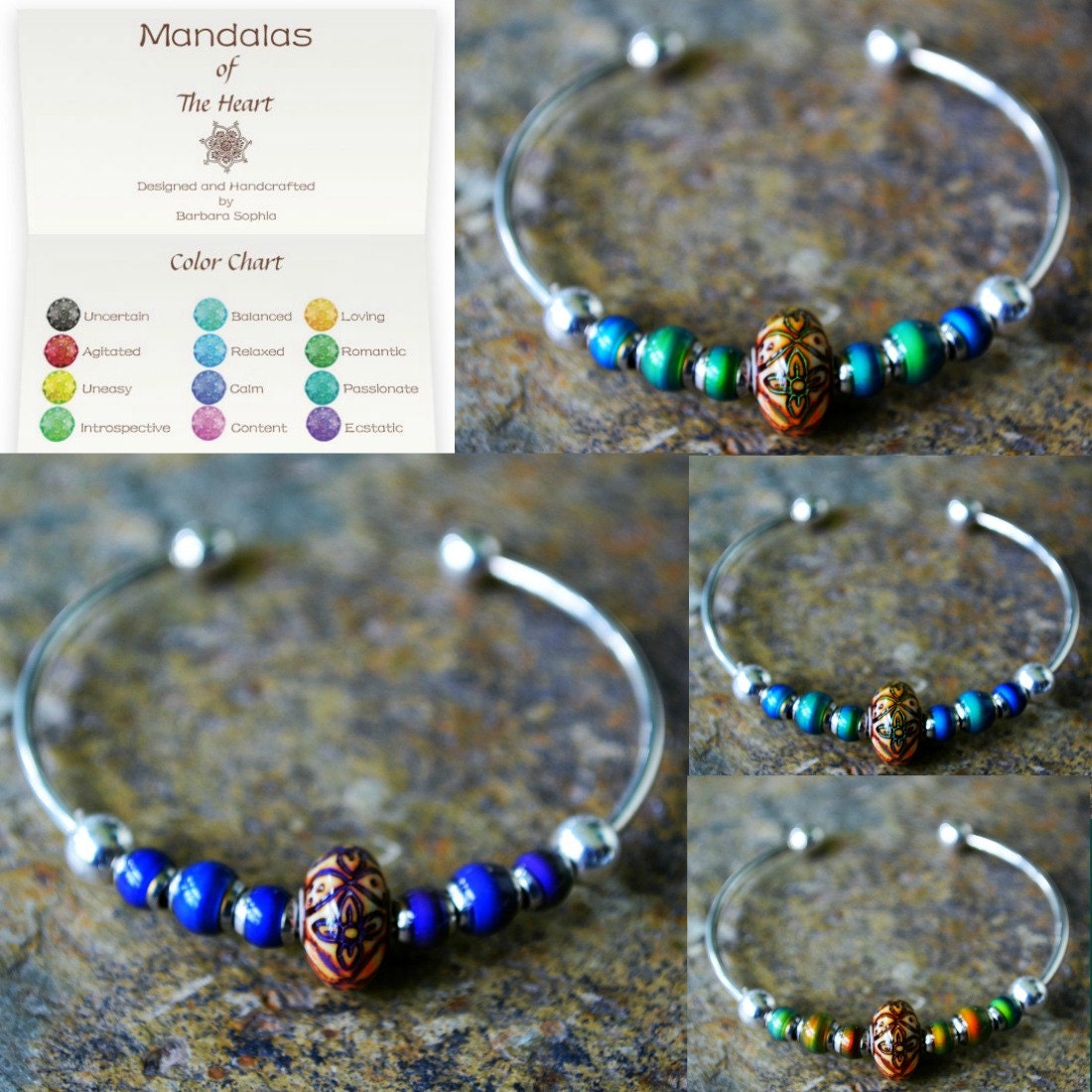 Mood Bracelets Sterling Silver and Floral Bracelet Magical