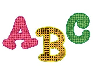Applique font embroidery design - Embroidery fonts - Monogram applique font - INSTANT DOWNLOAD - Machine embroidery design - 3" 4" 5" size