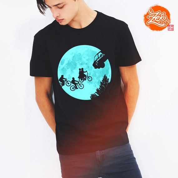 Unisex/Mens:  Stranger Things Tee / Geeky Tee / Dark Side Tee / ET Parody Tee / Moon Tee / Crossover / TV Show / Comic Con Tee