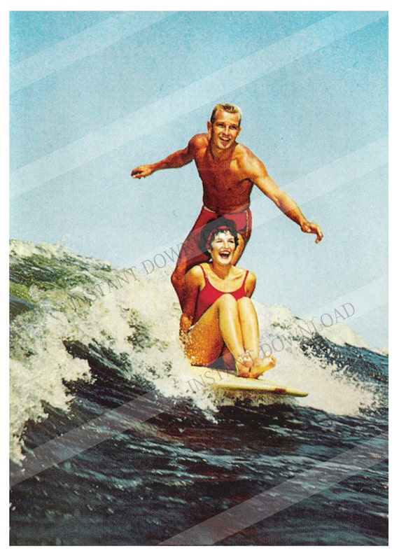 Vintage 1962 Surfing. Daring 60s. Instant by vintageonmind on Etsy