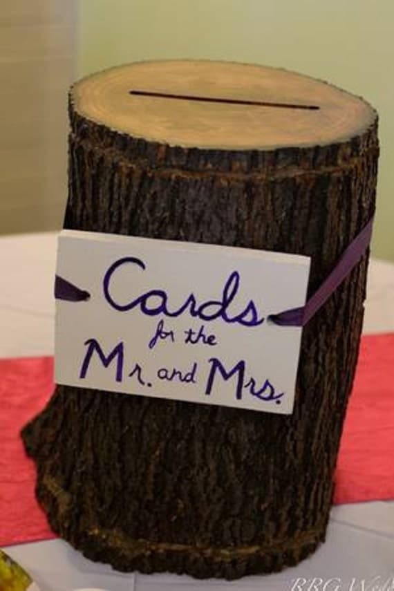 Tree Stump Card Box Great for Wedding Shower or by