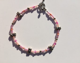 Pink and Orange Butterflies Bracelet
