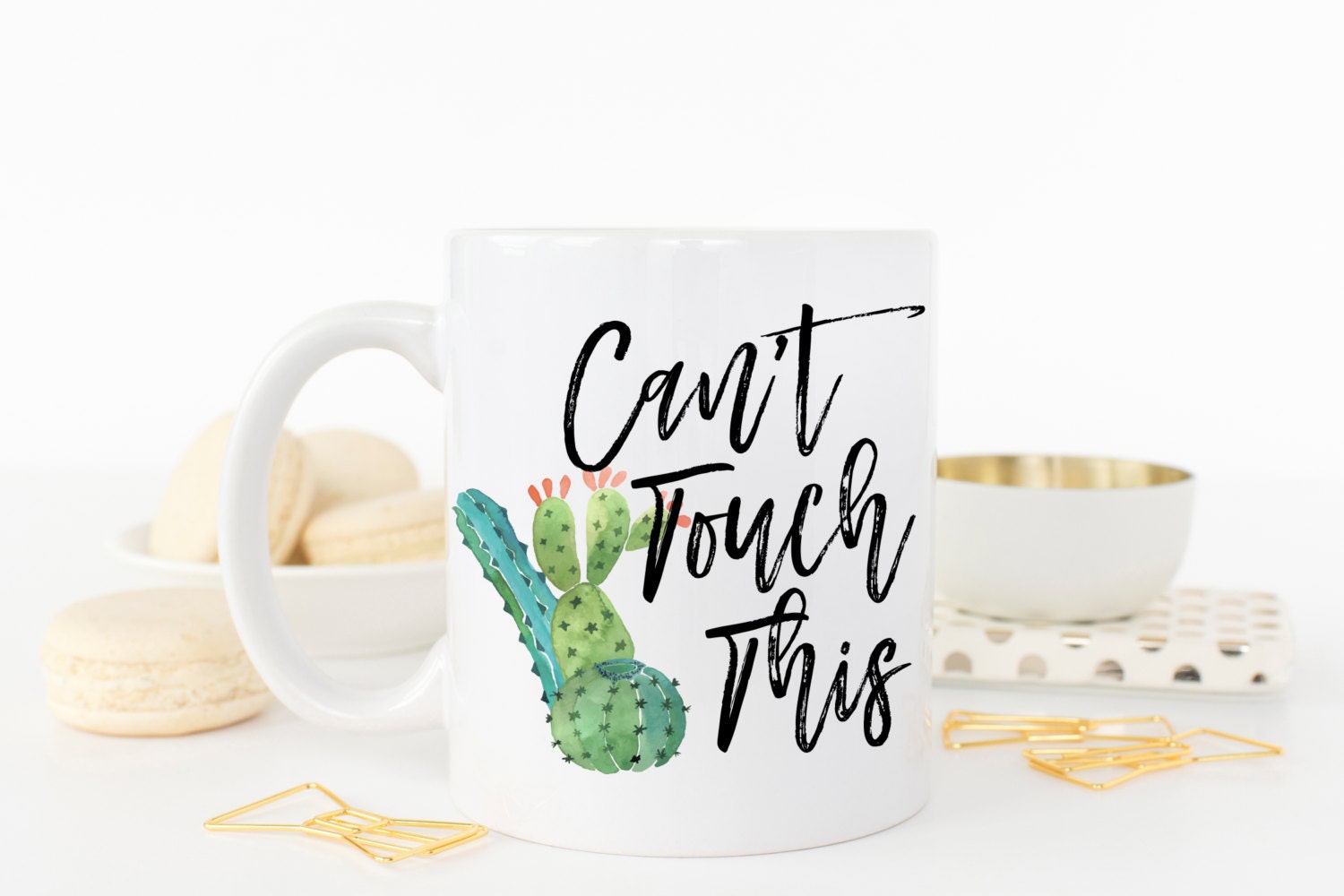 Cactus Mug Can't Touch this Succulent Funny Coffee Mug