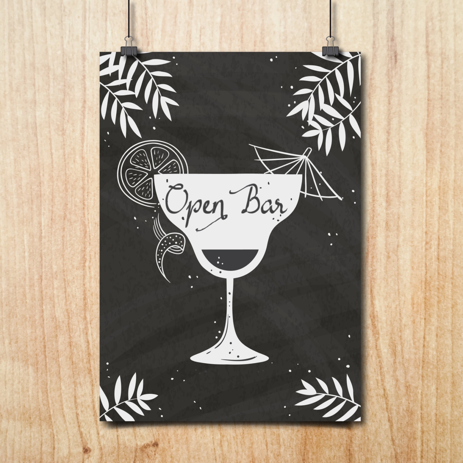 Open Bar Sign Printable Wedding Sign Instant Download Digital