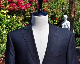 Men's Black Marchatti Blazer Jacket Made in Italy Sz 44R