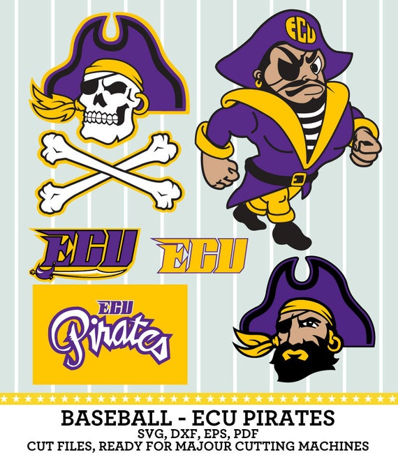 ECU Pirates atlethic team Logos SVG dxf eps by SVGsilhouetteDXF